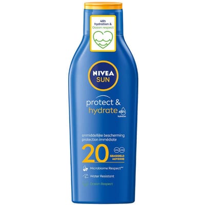 NIVEA SUN Protect & Hydrate Zonnebrand SPF 20 - Zonnecrème - Zonnemelk - Hydrateert - 200 ml