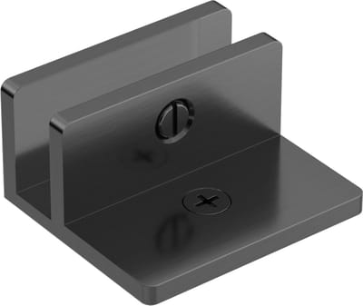 Owen & Finch Glas Vloer- en Wandbevestiging – 10 mm Glas – Geborsteld Gun Metal– PVD – Badkamer Glaswand