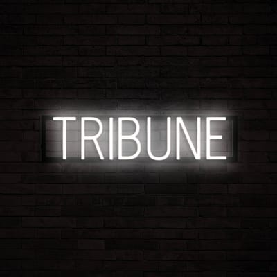 TRIBUNE - Lichtreclame Neon LED bord verlicht | SpellBrite | 62,86 x 16 cm | 6 Dimstanden & 8 Lichtanimaties | Reclamebord neon verlichting