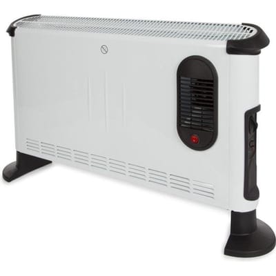 Perel Convectorkachel, elektrische verwarming, elektrische kachel, radiator met drie warmtestanden voor ruimtes tot 75 m³, voor binnen, turboventilator, thermostaat, 3000 W