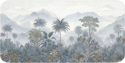 WC mat 120x60 cm - Antislip - Jungle - Landschap - Blauw - Toiletmat - Vloermat - Douchemat - Toilet tapijt - Toiletmatten