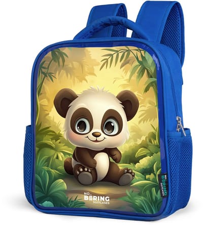 NoBoringSuitcases.com® - Rugzak blauw - Schooltas jongens - Panda - Bamboebos - Groen - Kinder rugtas jongen - Boekentas kind - Kinderrugzak voor school - Schoolrugzak