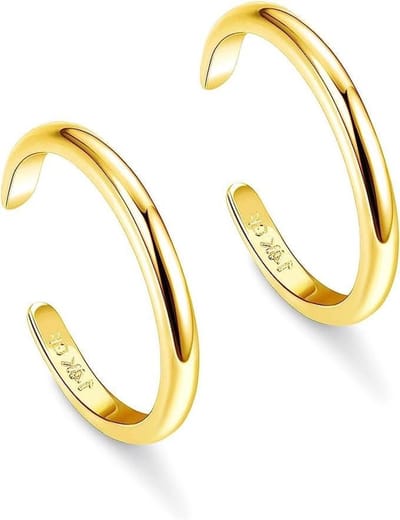 Allecta - Verstelbare teenringen van 14K goud gevuld voor vrouwen - Zomer strand voetsieraden set met dunne open band