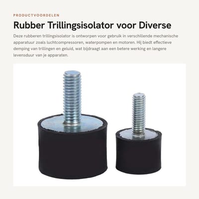 Dailygoods- Elektroslot - CNC Aluminiumlegering - Rubber Trillingsisolator - Zwart/Zilver - Dempingselement - Schroefdraaddiameter 6mm/8mm