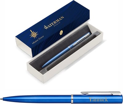 Balpen Allure met gravure, gepersonaliseerd cadeau voor mannen en vrouwen, blauwe inkt, medium punt