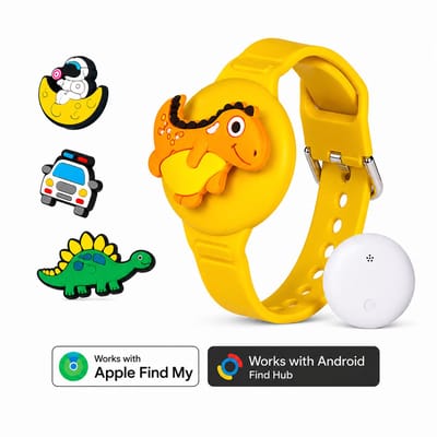 Kinderhorloge - gps armband – werkt met Apple Find My - Kinderhorloge met gps - Bluetooth Tracker – Kinderhorloge jongen - Kinderhorloge meisje - Waterdicht – Inclusief tracker - Met geluidssignaal