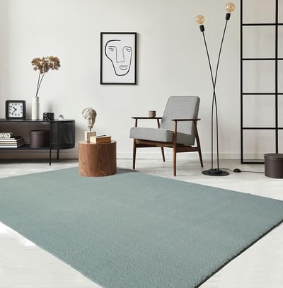 the carpet RELAX – Extra Zacht & Wasbaar Vloerkleed tot 30°C met Antislip Onderzijde – Fluweelachtige Structuur – Voor Slaapkamer of Woonkamer – Blauw, 80 x 150 cm
