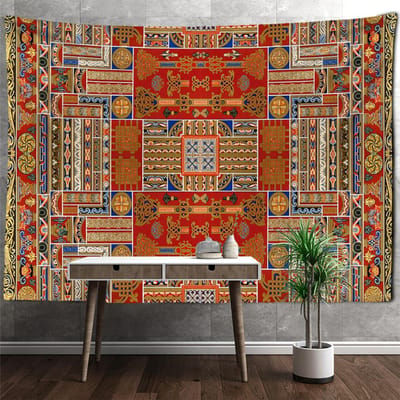 Romantisch Mysterieus Patroon Wandtapijt Wandhanger Psychedelische Hekserij Hippie Mandala Achtergrond Wanddecoratie 400x220cm