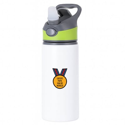 Hacebo® - liefste papa van de wereld waterfles met rietje groen - Papa - de liefste vader - vader cadeautjes - vaderdag - verjaardagscadeau - verjaardag - cadeau - geschenk - kado - gift - vader artikelen - water fles - 650ML