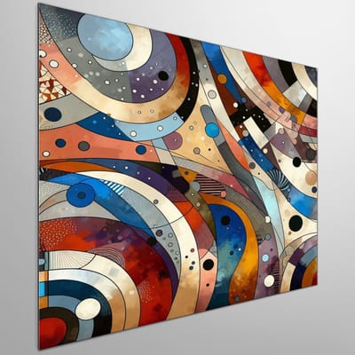 Abstract dikke dames schilderij | Vrolijke voluptueuze vrouwen vormen abstracte artistieke meesterwerken uit kleur | Kunst - 100x100 centimeter op Dibond | Foto op Dibond