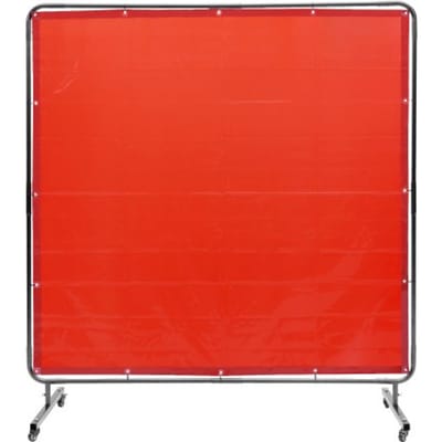VEVOR Lasgordijn 1,8x1,8m Lasbeschermingsgordijn van Vlamvertragend Vinyl Lasbeschermingswand met 4 Zwenkwielen en Een 6-traps UV-werende Lasdeken Lasbescherming Rood