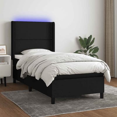 vidaXL - LED - Box - Spring - Bed - met - hoofdeinde - Stof