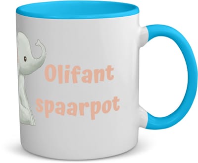 Akyol - olifant koffiemok - theemok - blauw - Olifant - dieren liefhebbers - leuke cadeau voor iemand die van houdt van olifanten - verjaardagscadeau - kado - gift - 350 ML inhoud