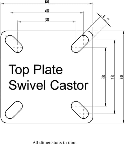 50 mm (2 inch) roestvrijstalen zwenkwiel met grijs rubber, draaibaar, 40 kg