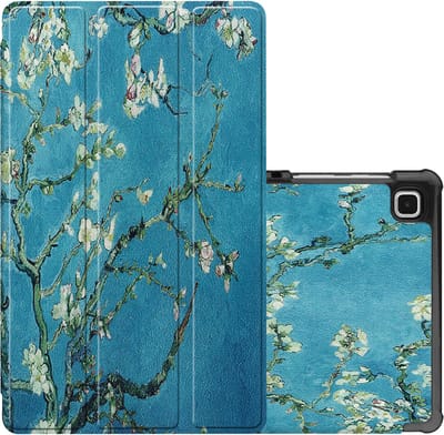 Hoes - Geschikt voor Samsung Galaxy Tab S6 Lite - Dun & Stevig - Trifold Bookcase - Hard Cover - Hardcover Book Case - Tablet Hoesje - Bloesem