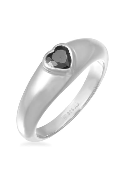Elli - Ring - Dames Band Hart Liefde met Zirkonia in 925 Sterling Zilver Verguld - Dames
