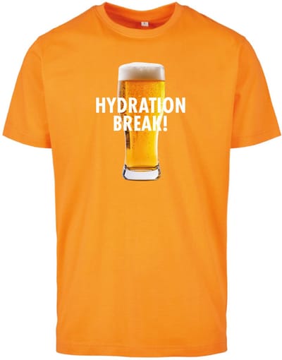 T-shirt oranje S - Hydration Break - soBAD. | Unisex | Oranje