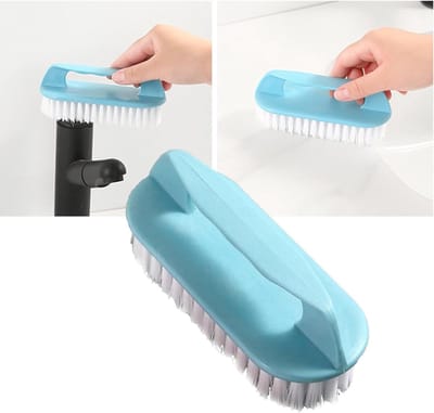 Wasborstel Huishoudelijk - Schoonmaakborstel Kleding - Vlekken Verwijderen - Zachte Effectieve Haren - 17 cm Lengte - Blauw