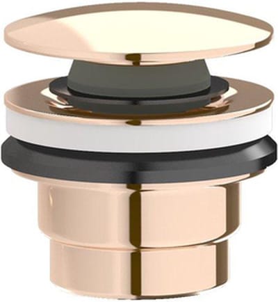 Plieger Roma design afvoerplug m/z overloop 2 in 1 1 1/4 max. 70mm, kom inclusief blad rose goud
