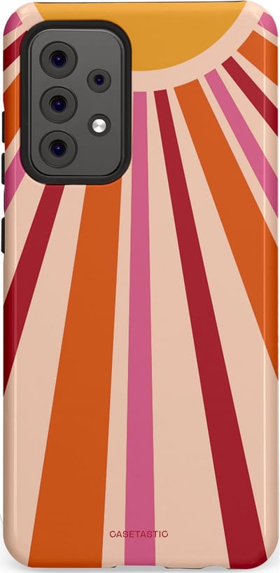 Casetastic Hoesje Geschikt voor Samsung A52 (4G/5G/s) - Stijlvolle Beschermende Duo-layer Case - Retro straal