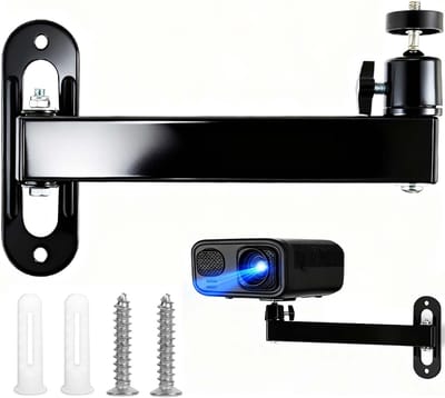 Verstelbare Projector Wandbeugel met 360° Rotatie voor Thuisbioscoop, Speelkamer en Kantoor - Universele 1/4 Inch Draad