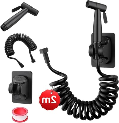Handdouche voor Toilet met Hoge Druk, RVS Spuitpistool, 2m PE Slang, Bidet Spray Set voor Badkamer en Keuken
