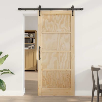 vidaXL - Schuifdeur - ORKDAL - 86 - x - 198,5 - cm - Massief - grenenhout - Naturel