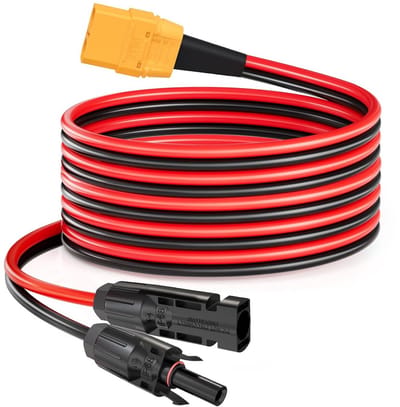 XT90 Zonnekabel - Zonnepaneel Adapter - Energie Overzetten - Vertind Koper - 3 Meter - Zwart