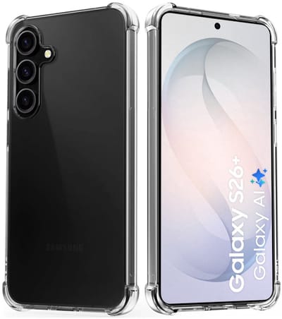 Anti Shock Hoesje Geschikt Voor Samsung Galaxy S26+ (S26 PLUS) - ShockProof Silicone Case - Transparant Back Cover