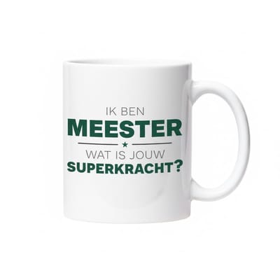 Grappige Meester Mok “Ik Ben Meester – Wat Is Jouw Superkracht?” | Inspirerende Koffiemok Cadeau | 330 ml