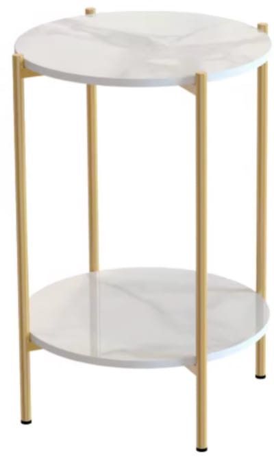 Massieve bijzettafel Mira - Goud - Salontafel - Woonkamer - Emerald look - Side table - 40cm