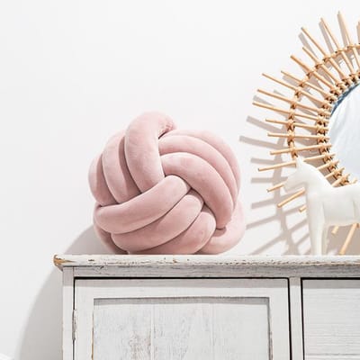 Puur Katoen Diy Handgeweven Knoopbal Kussen Autokussen Bank Kantoor Zitkussen Zacht Pluche Gevuld Kussen Woondecoratie Kussen Diameter 22CM roze