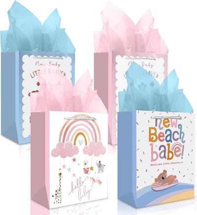 Geschenkzakjes met Zijdepapier voor Baby Geboorte, Verjaardag en Babyshower