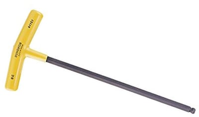 Hoeksleutel T-greep - Balldriver sleutel - Vastzetten Schroeven - Protanium staal - 1/4 x 101" - Zwart Geel