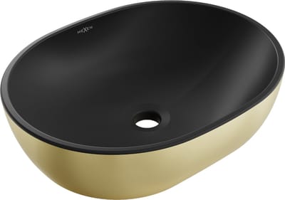 Mexen Viki opzetwastafel 48 x 35 cm, zwart mat/goud - 21054876