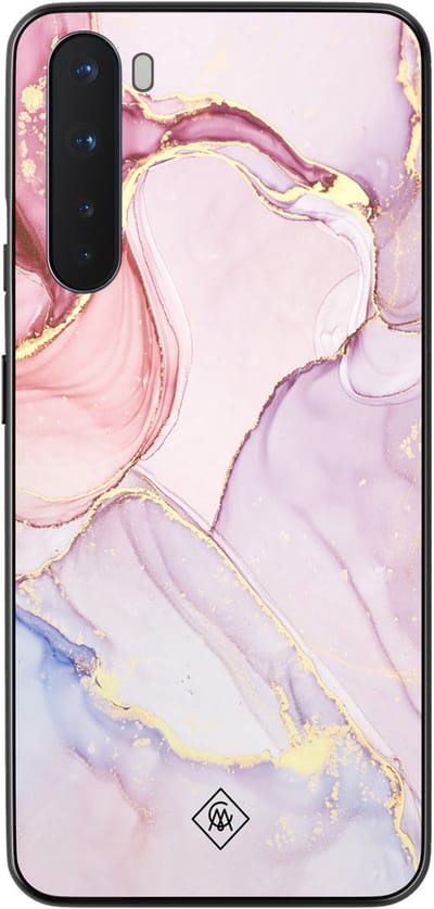 Casimoda® hoesje - Geschikt voor OnePlus Nord - Marmer roze paars - TPU - Backcover - Paars - Marmer