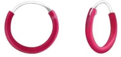 Aramat Jewels | Oorringen | 925 Zilveren Mini Oorringen 10mm met Emaille Kleurrijk - Vrolijke Hoepels | 10mm / Donker Roze | |2mm | Zilver | Kinderen, Volwassenen | Verkleurd niet