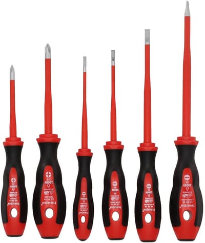 Haupa Hupslim - Schroevendraaier set - 6 delig - 2x kruisschroef & 4x sleufschroevendraaiers - Geïsoleerd 1000 V