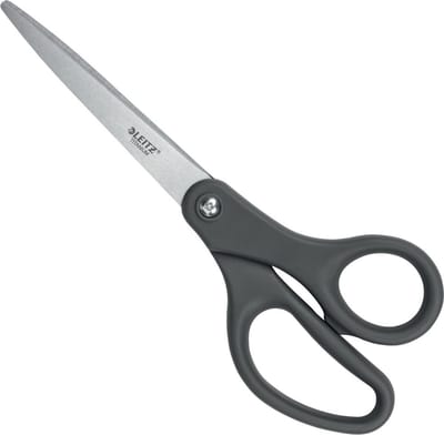 LEITZ® Titanium 5422 schaar, ergonomische handgreep, geschikt voor links-/rechtshandigen, L 205 mm, staal/kunststof met titaniumcoating, donkergrijs
