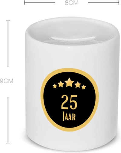 Akyol - 25 jaar Spaarpot - Hoera 25 jaar - iemand die 25 jaar is geworden of 25 jaar lang een relatie hebben of getrouwd zijn - verjaardagscadeau - verjaardag - cadeau - kado - geschenk - gift - relatie - trouwdag - jubileum - 350 ML inhoud