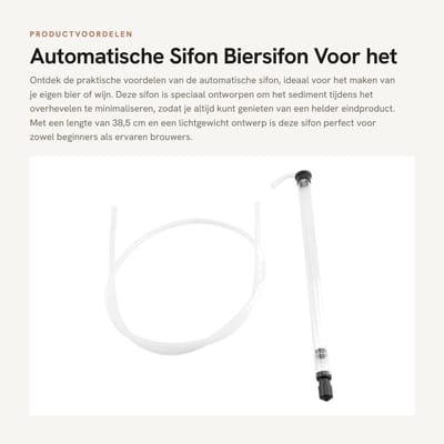 Dailygoods- Sifon Automatisch - Sifon Voor Wijn/Bier - Transparante Kunststof Buis - Gemakkelijk Te Demonteren - Schokbestendig - Precisie Ontwerp - Sifonbuis