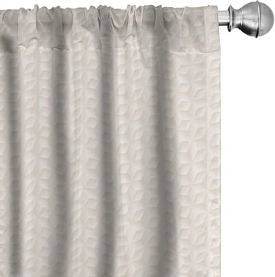 ABAKUHAUS Crème Diamantgordijnen – Digitaal bedrukt, 2x75x245 cm