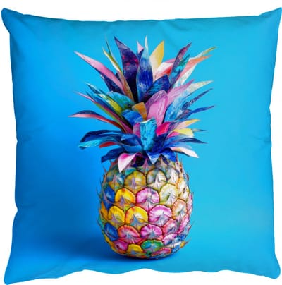 Sierkussens - Kussentjes Woonkamer - 50x50 cm - Ananas - Blauw - Tropisch - Vrolijk