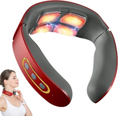 KZQ Nekmassageapparaat Slim Met 4 Koppen 42 C Warmtetherapie En 6 Standen