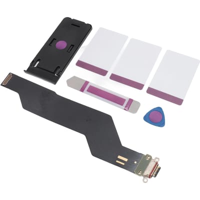 Remplacement Connecteur Dock pour OnePlus 7T Port de Charge USB C Connecteur Dock Nappe Flex Pièces de Rechange avec Outil white