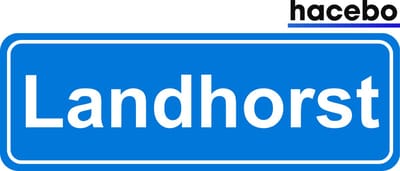 Hacebo - Plaatsnaam Sticker - 29x10 CM - Landhorst sticker - Verkeersborden sticker - grappige cadeaus - Landhorst