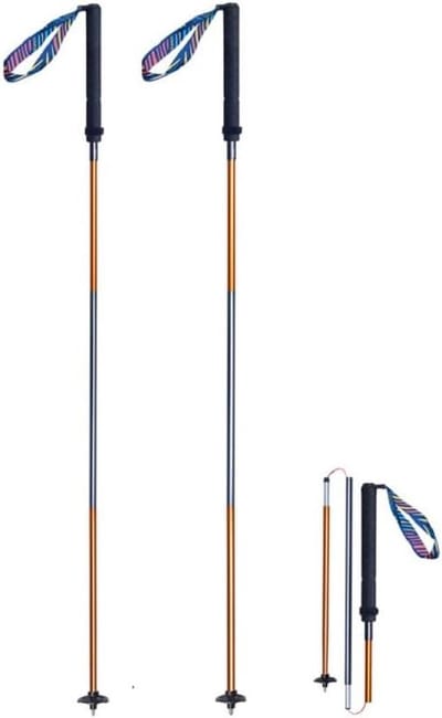 Inklapbare lichtgewicht aluminium wandelstokken 120 cm verstelbaar met draagtas - 2 st. - Paar