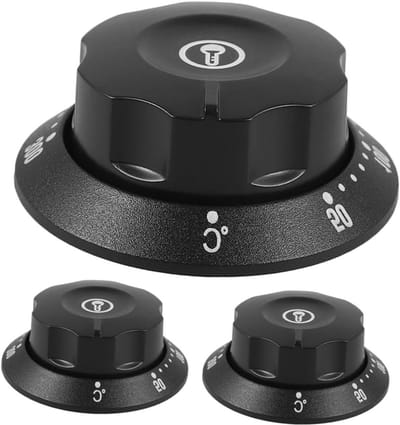 Thermostaatknop Deksel - Oven Knop Beschermer - Apparaten Beschermen - Universele Pasvorm - 5.7 x 5.7 cm - Zwart
