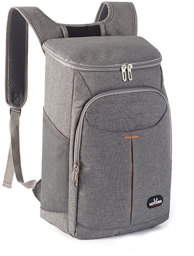 Geïsoleerde picknickrugzak - Grote, waterdichte en verkoelende rugzak - 23L - Lekvrije picknicktas, geschikt voor kamperen, picknicken, barbecueën, reizen en buitenactiviteiten - Grijs