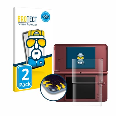 BROTECT - Screenprotector voor Nintendo DSi XL - Folie Beschermfolie transparant volledig dekking - 2 Stuks